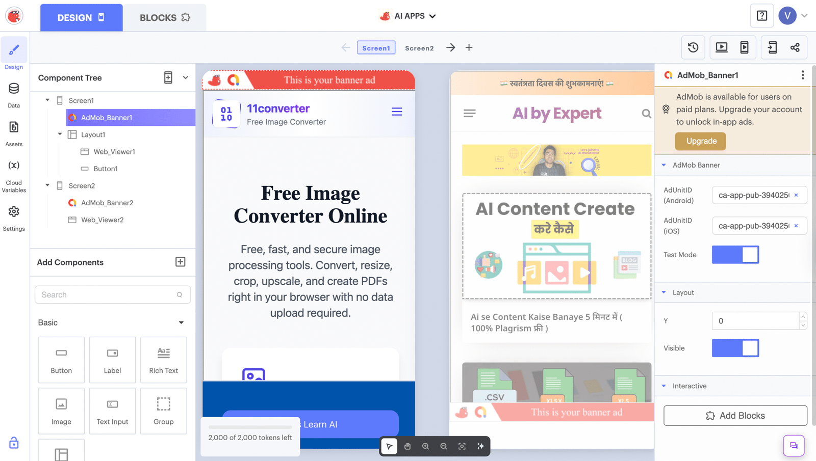 Design Apps in thunkable