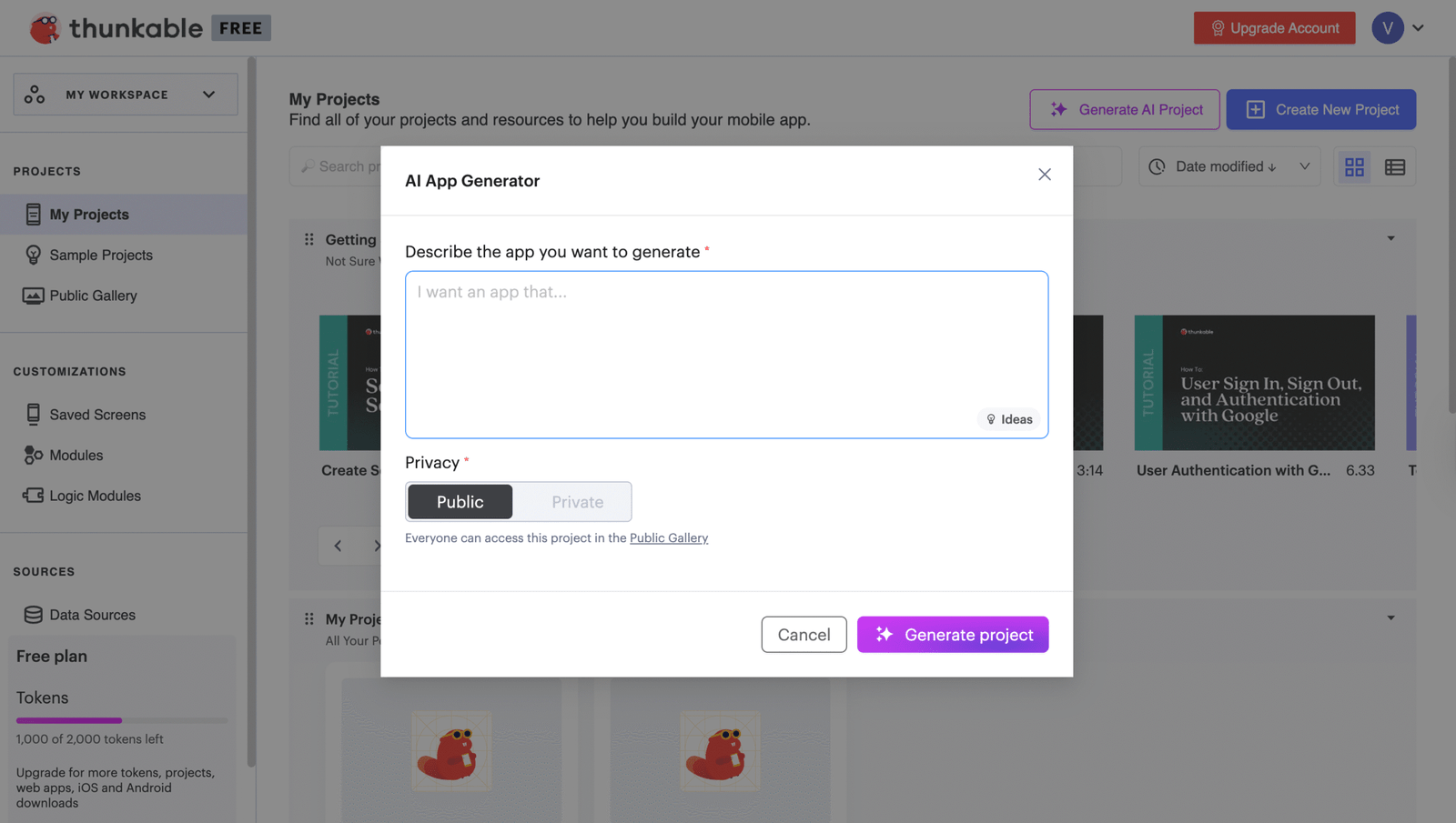 app banane ke liye ka prompt likhe
